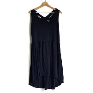 Soft Surroundings Rosemary high-low cross cross back dress sz petite med black